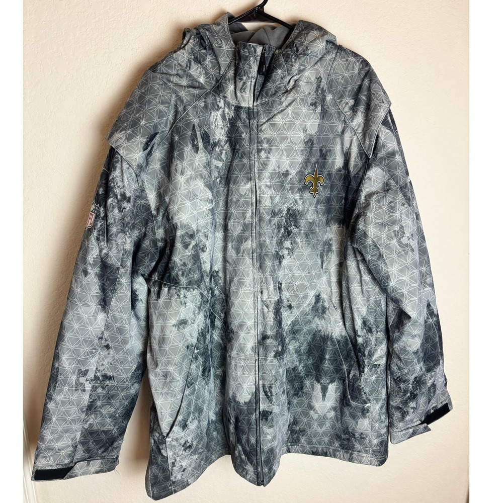 Reebok Mens New Orleans Saints NFL Tie Dye Full Zip Hooded Jacket 2XL